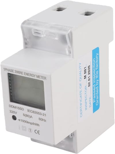 Digitale Vermogensmeter - Energie Verbruik Monitor - Elektriciteit Analyse - LCD Achtergrondverlichting - Spanning Ampère Wattage - Zwart