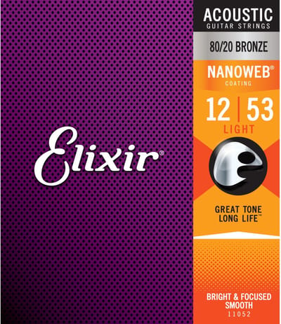 Elixir Strings NANOWEB - Akoestische Gitaarsnaren - 80/20 Bronze - Light Gauge - 12-16-24-32-42-53