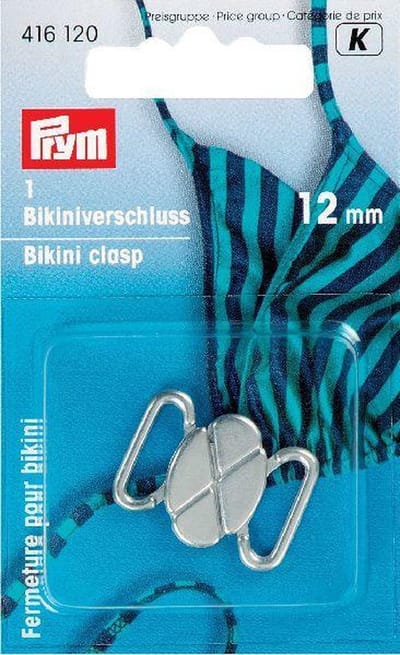 Prym Bikini Ceintuursluiting Klaver 12 mm – Zilverkleurig RVS – Metalen Sluiting – 1 Stuk
