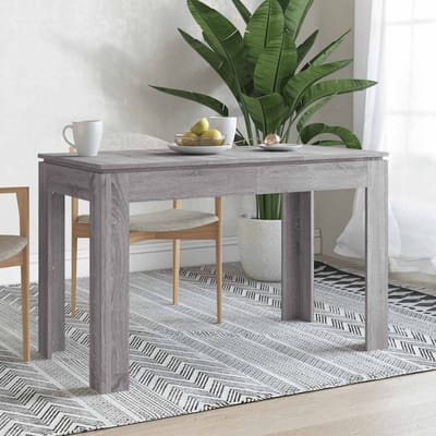 vidaXL - Eettafel - 120x60x76 - cm - bewerkt - hout - grijs - sonoma - eikenkleurig