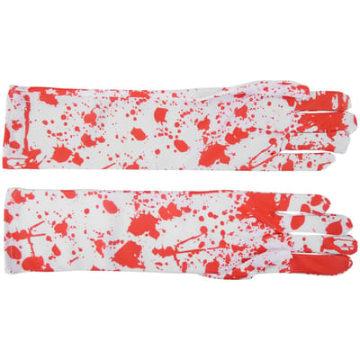 1 Paar Halloween Bloederige Handschoenen Cosplay Party Grappige Enge Met Bloedspatten Handschoenen Kostuum white