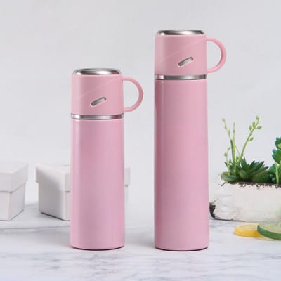 Roestvrijstalen 304 vacuümfles met een draagbare waterbeker met twee functies voor mannen en vrouwen. Business Bullet draagbare geschenkbekers. 500ml