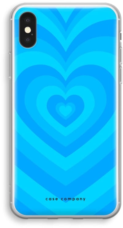 Case Company® - Hoesje geschikt voor iPhone XS hoesje - Hart Blauw - Soft Cover Telefoonhoesje - Bescherming aan alle Kanten en Schermrand