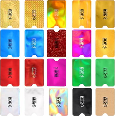 20 Stuks RFID Beschermende Kaarthoezen voor Identiteitsdiefstal Preventie, Geschikt voor Creditcards en Bankkaarten in 20 Kleuren