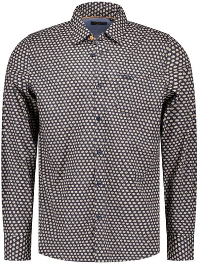 NZA - Blauwe katoenen overhemd stretch