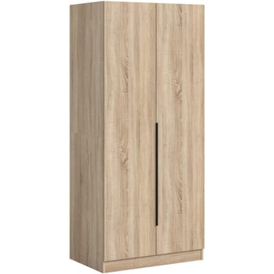 Tweedeurs kledingkast - Compacte opbergoplossing met spiegeldeur - Moderne inrichting - 80cm