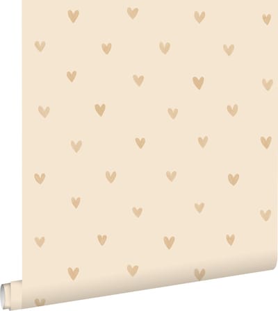 ESTAhome behang hartjes beige - 53 cm x 10.05 m - 139767