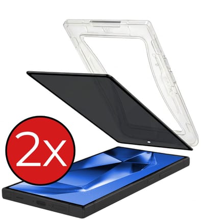 Privacy Screenprotector - 2 Stuks - Geschikt voor Samsung Galaxy S24 Ultra - Met Installatie Kit - Beschermglas - Anti-Spy - Flexibel Glas - Tempered Glass - Screen Protector