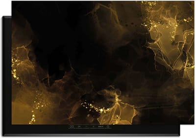 KitchenArt - Golden Smoke – Inductie Beschermer - 90x50 cm - Kookplaat Beschermer - Luxe Afdekplaat Inductieplaat - Anti-slip & Oprolbaar - Beschermmat Inductiekookplaat