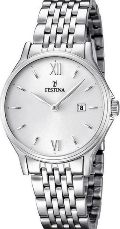 Festina F16748/2 Klassiek - Horloge- Staal - Zilverkleurig - 30.5 mm