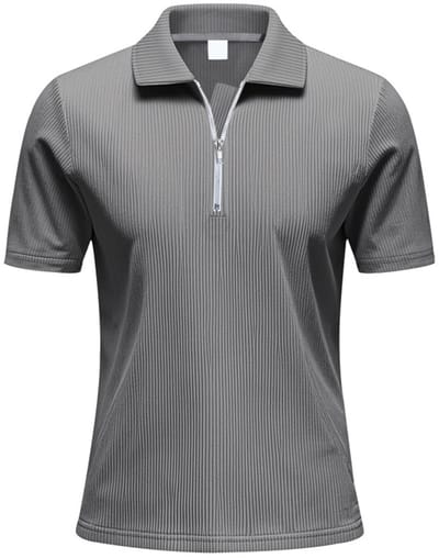 Allthemen Heren Flip Kraag Halfzip - T-shirt Korte Mouwen - S