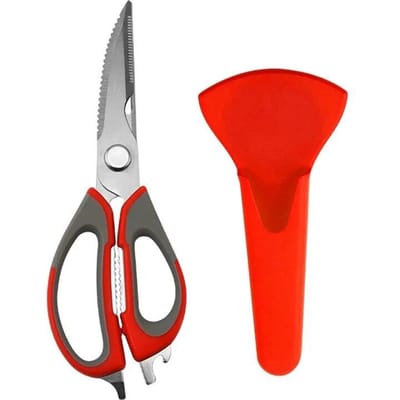 Keukenschaar Zware keukenschaar met deksel voor vleesgroenten BBQ-keukenaccessoires Kookgereedschap rood