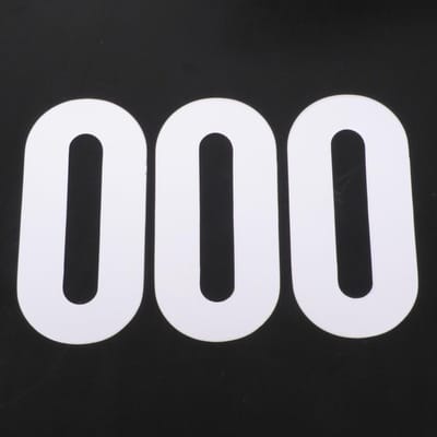 Lot de 3 stickers autocollant numéro course coloris blanc chiffre zéro 0 15x7.5cm pour mùoto scooter neuf