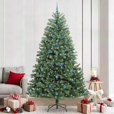 vidaXL - Kunstmatige - Hinged - Kerstboom - Groen - 240 - cm - PVC - en - Metalen