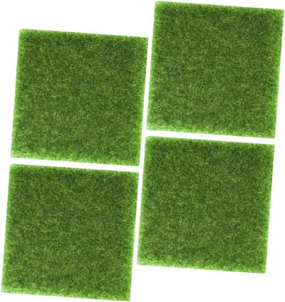 Kunstgrasmat Set - Imitatie Gras - Micro Landschap Decoratie - Realistisch Uiterlijk - 4 Stuks - Groen