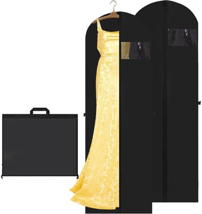 TOVBMUP Stofzakken geschikt voor kleding - Lang - 2 stuks - 180 x 60 cm - Lange kledinghoes - Opvouwbare kledingzakken met rits - Ademende stofdichte - Geschikt voor blazers, jurken en trouwjurken - Mottenbestendig - Ideaal geschikt voor opslag