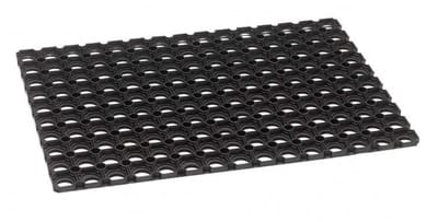 Rubberen ringmat Zwart - 40x60cm - Deurmat - 23mm - Rubber - 20mm dia gaten - Milieuvriendelijk - Onderhoudsvriendelijk - Duurzaam - Buiten deurmat - Zeer sterk materiaal - Waterdoorlatend