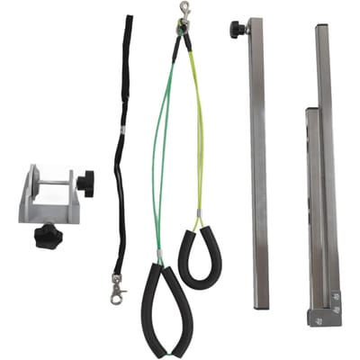 Bras de table de toilettage pour chien réglable en hauteur bras de toilettage pliable pour chien de 35 pouces avec pince et nœud coulant gray