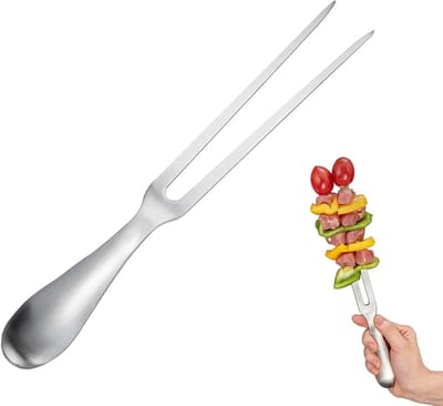 Ergonomische RVS Vleesvork van 26,5 cm voor Barbecue, Gegrild Vlees en Feestelijke Diners, Vaatwasserbestendig