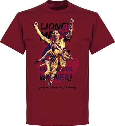 Messi Ballon D'Or 2019 T-Shirt - Bordeaux Rood - L