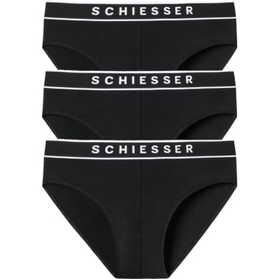 Schiesser 95/5 Organic Heren Rio Slip - Zwart - 3 pack - Maat S