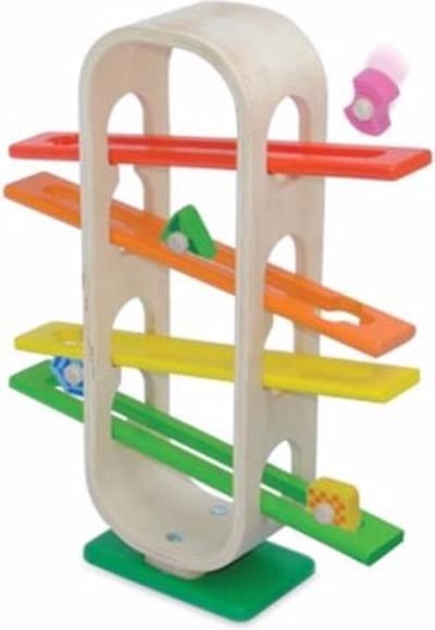Playwood Rollende regenboog knikkerbaan - Concentratie en speelplezier