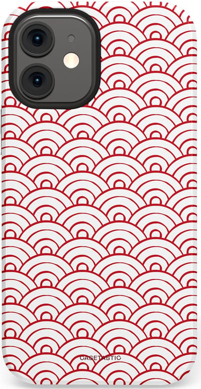 Casetastic Hoesje Geschikt voor Apple iPhone 12 Mini - Stijlvolle Beschermende Duo-layer Case - Golfjes