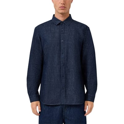 s.Oliver -qs Shirts Blue Denim Maat: S | Casual Overhemden Outlet | Heren | Blauw