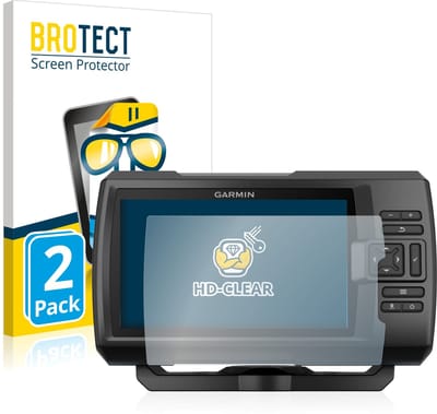 BROTECT - Screenprotector voor Garmin Striker Plus 5cv - Folie Beschermfolie transparant 2 Stuks