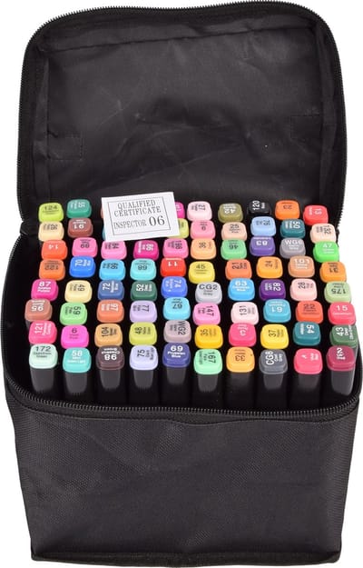 Twinmarkers 80 Dubbelzijdige Dual Tip Markers | 15.5cm Hoog | Ideaal voor Hobbyisten en Creatieve Knutselaars | Alcohol Stiften