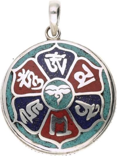 Zilveren Lotus Mantra kettinghanger
