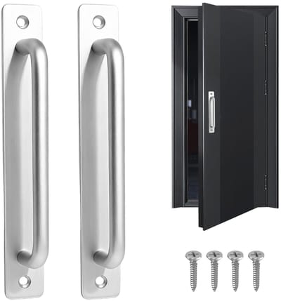 Schuifdeurgrepen, 2 stuks, aluminium deurgrepen, 180 mm, schuifdeurgreep met plaat, brandwerende deur, badkamerdeur, kastgrepen, voor keuken, garages, kastdeurgrepen