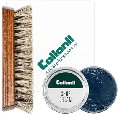 Collonil schoenpoets | Schoenpoets set | Shoe cream | Borstel | Poetsdoek | Kleur: Donkerblauw