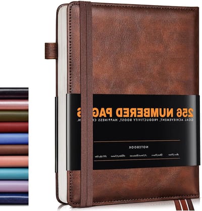 Leren Notitieboek - Schrijfdagboek Agenda - Dagelijks Schrijven - Waterbestendige Hardcover - A5 formaat - Bruin