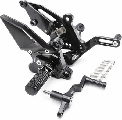 Motorfiets Voetsteunen - Achterpedaal Pegs - Comfortabel Rijden - Duurzaam Aluminium - Set van 2 - Zwart