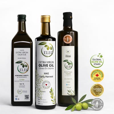ELEO Olijfolie Introductiepakket - Extra Vierge - Nike Early Harvest (0,5L) - Amaliada (0,75L) - Olympia (1L) - Superieur en Rijk aan Antioxidanten - Internationale Medaille Winnaars