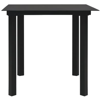 vidaXL - Tuintafel - 80x80x74 - cm - staal - en - glas - zwart