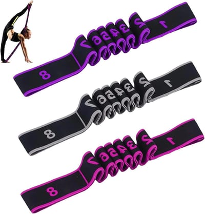 Set van 3 Verstelbare Fitness Bands met Lussen, Geschikt voor Yoga en Krachttraining, 90 × 4 cm, Ideaal voor Stretching en Herstel