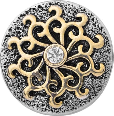 Quiges - Dames Click Button Drukknoop 18mm Zon Ornament Goudkleurig - EBCM305