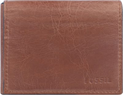 Fossil Derrick Portemonnee Leer 10 cm - Jongens - Horizontaal - brown
