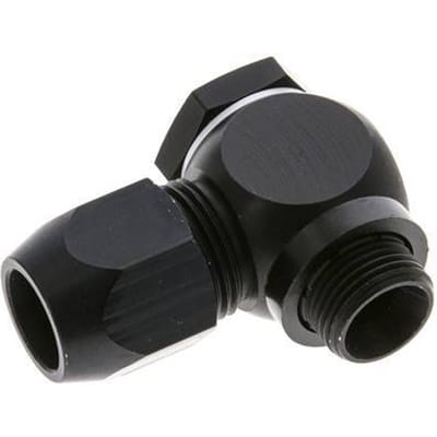 14x8mm & G3/8'' Aluminium L-Vorm Knelfitting Buitendraad 10bar Kunststof en Polyamide