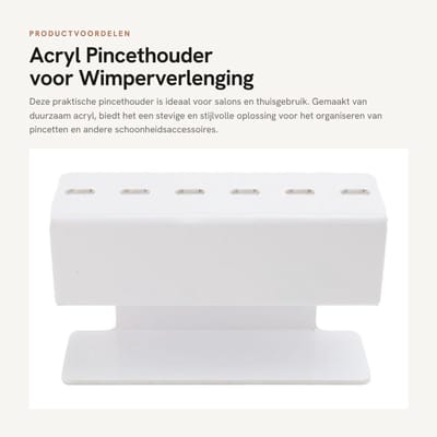 Dailygoods- Tweezers Houder Duurzaam Acryl - Pincet Organizer - Salon Opslag - 8 Gaten - Makkelijk Afwasbaar - Stabiliteit voor Thuisgebruik