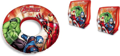 Zwembandjes en donut - Waterspeel set - Veilig zwemmen - Met figuur print - 50 cm diameter - Meerkleurig