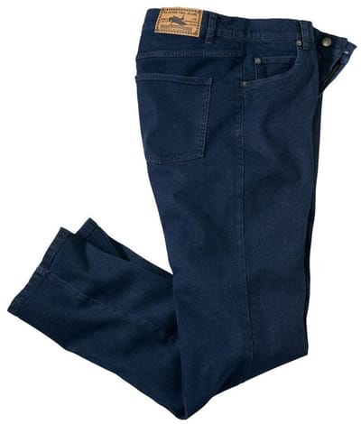 ATLAS FOR MEN - Donkerblauwe regular stretch jeans - Heren - Verkrijgbaar in grote maten - W34