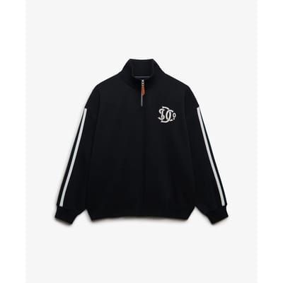 Superdry Country Club Appliqué Halve Rits Blauw Grootte: 40