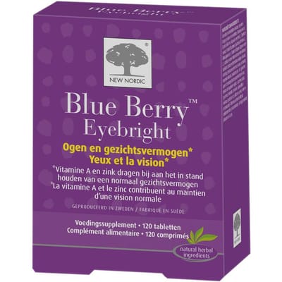 New Nordic Blue Berry Eyebright Voedingssupplement Ogen 120 Tabletten