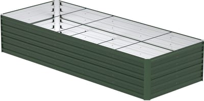 ACXIN Verhoogde Moestuinbak Metaal - Gegalvaniseerd Staal Roestvrij - 2160L 300x120x58cm Groen