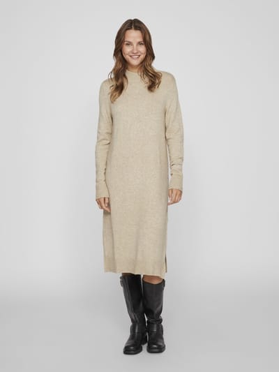 VILA VIRIL CREW NECK L/S MIDI DRESS - NOOS Dames Jurk - Maat S