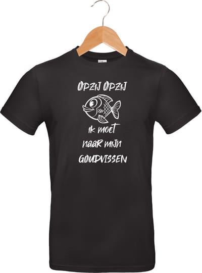 mijncadeautje - T-shirt unisex - zwart - opzij opzij ik moet naar mijn - Goudvissen - maat S