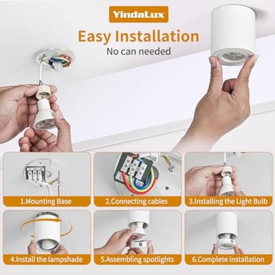 6 x Witte Plafondspot - Verstelbare Wandlamp met Fitting GU10 - LED Design - Aluminium Ronde Downlight